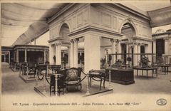 VINTAGE POSTCARD Lyon International exhibition 1914 Parisian Living room