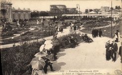 VINTAGE POSTCARD Lyon International exhibition 1914 the Palate De I' Horticulture And Gardens