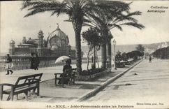VINTAGE POSTCARD Nice Jetee Walk Enters the Palm trees