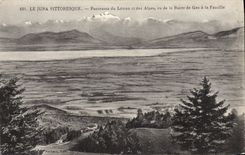 VINTAGE POSTCARD the Picturesque Jura Panorama Of Leman And the Alps seen of the road of Gex to the Sickle