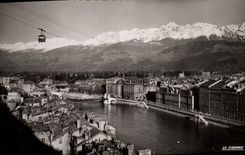 POSTAL MODERNA Grenoble Isere el Teleferic y la cadena de Belledonne