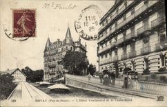 VINTAGE POSTCARD Royat the Continental Hotel and the Manor house Hotel