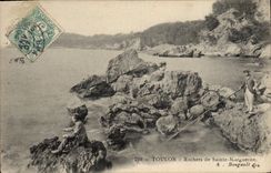 VINTAGE POSTCARD Toulon Rochers of Sainte Marguerite Fishes Sinning