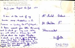 MODERN CARD Montbenoit Doubs with the procession among Rocks