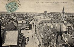 VINTAGE POSTCARD Dijon View Taken of the Church Saint Michel
