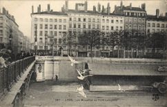 VINTAGE POSTCARD Lyon Gulls with the Lafayette Bridge