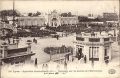VINTAGE POSTCARD Lyon International exhibition Panorama On the Gardens of the Horticulture