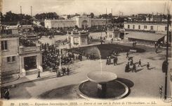 VINTAGE POSTCARD Lyon International exhibition Entry and Sight On the Palate of the horticulture