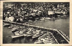 VINTAGE POSTCARD Cannes Seen from By Plane Boats