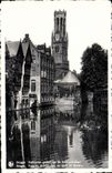 CPM Bruges Tour du beffroi vue du quai du rosaire