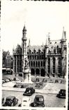 CPM Bruges Grand place et statue Breydel et P de Coninc