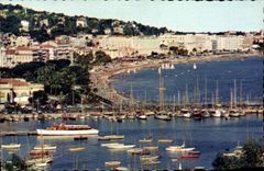 MODERN CARD Cannes View On the Port Boats