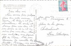 MODERN CARD Amiens the Tower perret edges of the Sum the public garden Train station of North