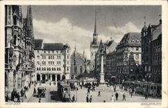 CPA Munchen Marlenplatz Tramway