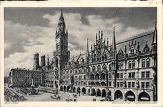 VINTAGE POSTCARD Munchen Rathaus MIT Frauenkirche