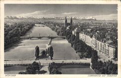 CPA Munchen Isarpartie Mit Gebirge