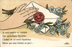 VINTAGE POSTCARD Fantasy Flowers