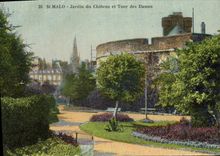 CPA St Malo Jardin Du Chateau Et Tour Des Dames