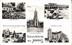 CPM Souvenir Du Mans Horloge florale La gare St Julien