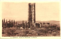 VINTAGE POSTCARD Tlemcen Ruins De Mansourah the Minaret