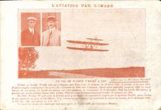 VINTAGE POSTCARD Aviation Plane a flight of Wilbur Wright has Pau Publicite Nyrdahl Elixir