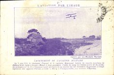 VINTAGE POSTCARD Aviation Plane Algarine Advent of the military aviation lieutenant Fequant Marconnet Captain