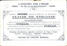 VINTAGE POSTCARD Aviation Plane First voyage year Farman airplane flies of Trawl-nets has Rheims