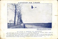 VINTAGE POSTCARD Aviation Plane De Juvisy has Orleans in the airplane