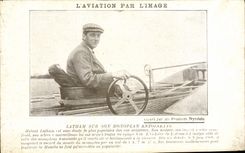 CPA Aviation Avion Latham sur son monoplan Antoinette 