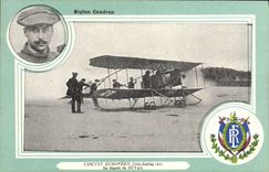 CPA Aviation Avion Biplan Caudron Circuit europeen Juin Juillet 1911 le depart de Duval