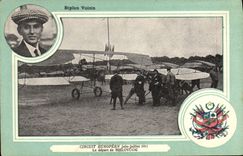 CPA Aviation Avion Biplan Voisin Circuit europeen Juin Juillet 1911 Le depart de Bielovucic 
