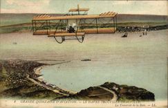 CPA Aviation Avion Grande quinzaine d'aviation Le Havre Trouville Deauville La traversee de la baie 