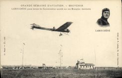 CPA Aviation Avion Grande semaine d'aviation Labouchere passe devant les commissaires sportifs sur monoplan Antoinette