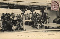 CPA Bateau Guerre Manoeuvre du Treuil