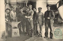 VINTAGE POSTCARD Bateau War the forging mill has Forgeron edge