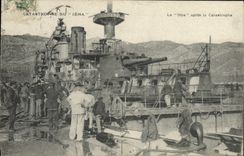 CPA Bateau Guerre Le Iena apres la catastrophe 
