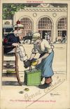 CPA Illustrateur Gervese Nos marins L'ordonnance ou chacun son tour Cireur de chaussures