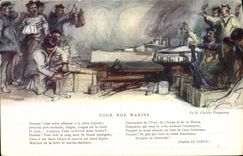 VINTAGE POSTCARD Boat War For our sailors Charles Fouqueray