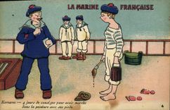VINTAGE POSTCARD Boat War French Navy Kervarec