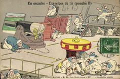 VINTAGE POSTCARD Boat War In squadron Firing practices