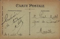 VINTAGE POSTCARD Boat War Sailors French Marine Louedec 4 days of instruction