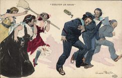 VINTAGE POSTCARD Boat War To wipe a grain Mario Pezilla