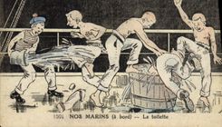 CPA Bateau Guerre Nos marins a bord La toilette