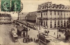 CPA Tramway Train Bordeaux Gare du Midi Depart 