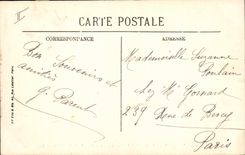 VINTAGE POSTCARD Tram Train Tours the place of the law courts Which occurred Grammont and the hotel Metropolis