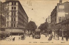 CPA Tramway Train Lyon Avenue de Saxe kodak 