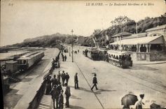 CPA Tramway Train le Havre le boulevard maritime et la Have 