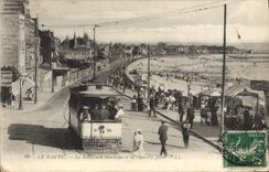 CPA Tramway Train Le Havre Le boulevard Albert 1er et la nouvelle jetee