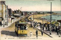 CPA Tramway Train le Havre le boulevard Albert 1er et la nouvelle jetee