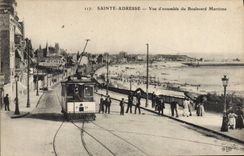 CPA Tramway Train Sainte Adresse Vue d'ensemble du boulevard maritime 
